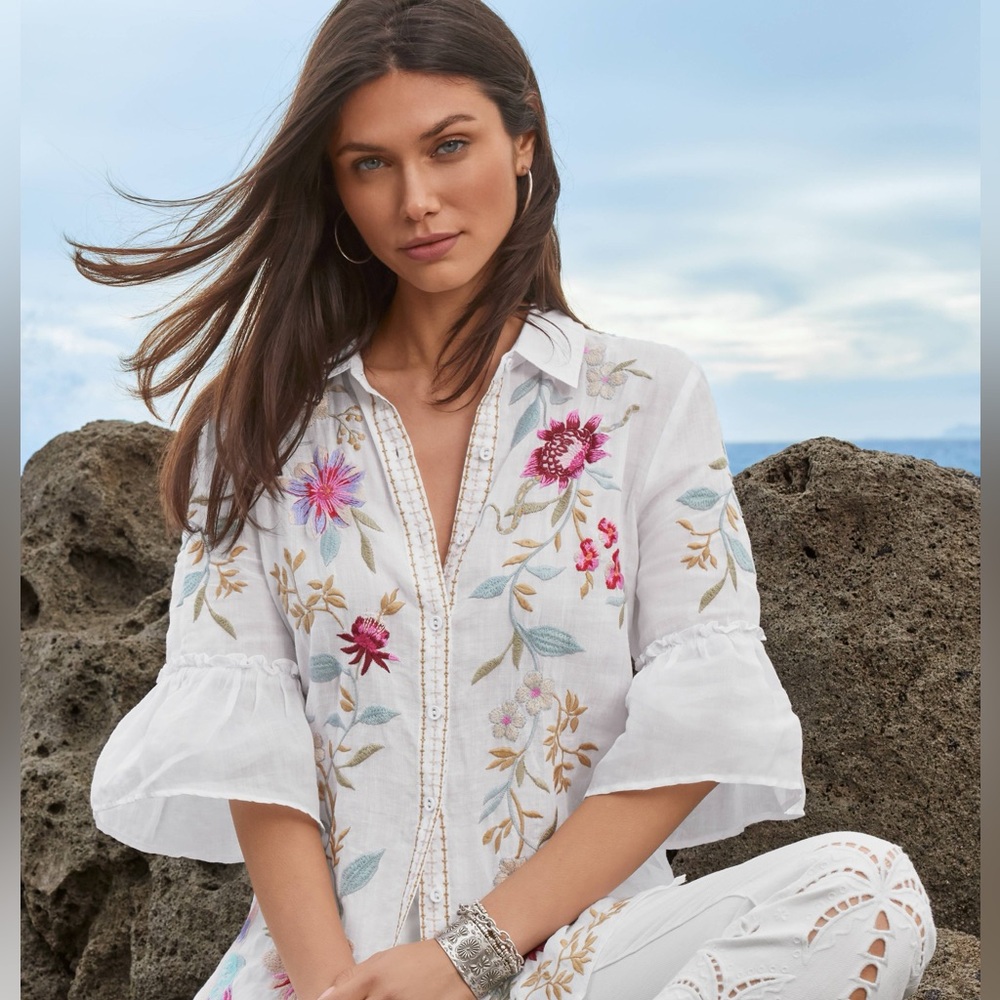 Johnny Was Ruffle Sleeve Tunic